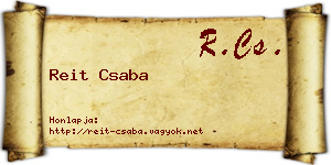 Reit Csaba névjegykártya